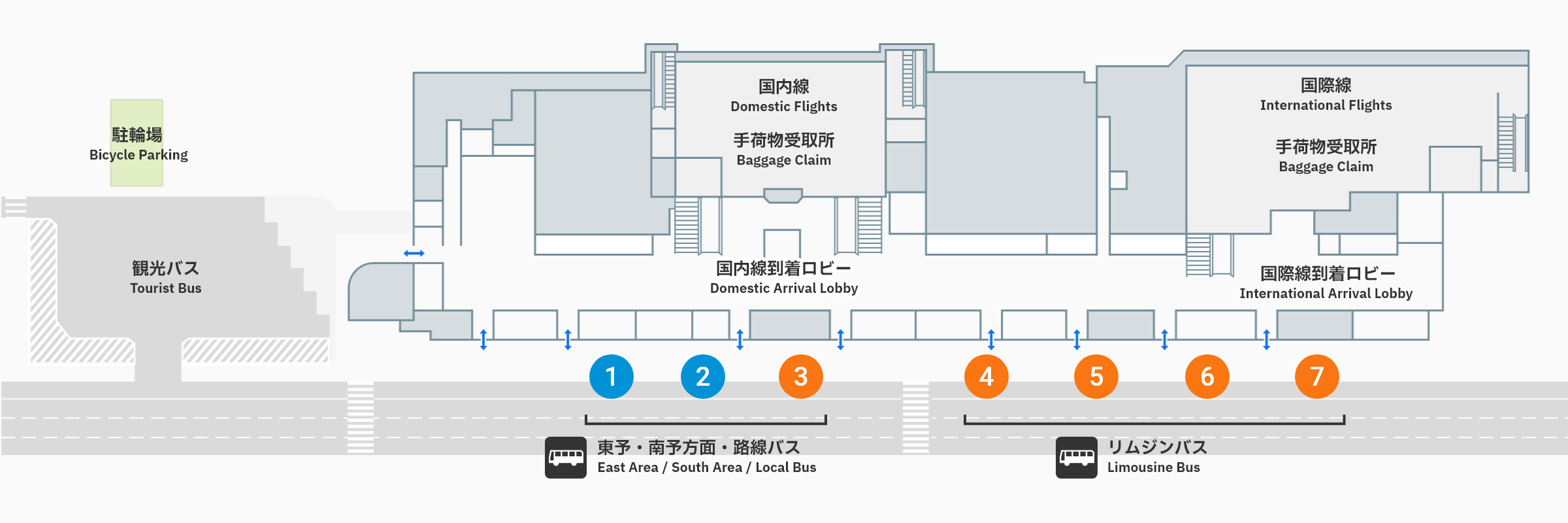 リムジンバス・路線バスのりばのフロアガイド