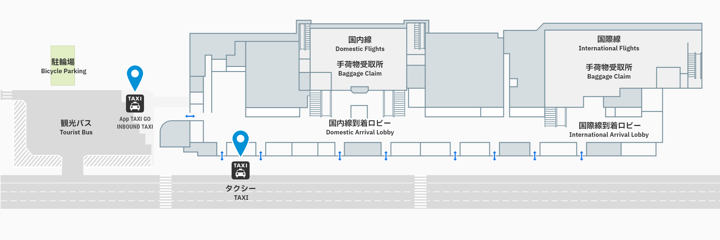 タクシーのりばのフロアガイド