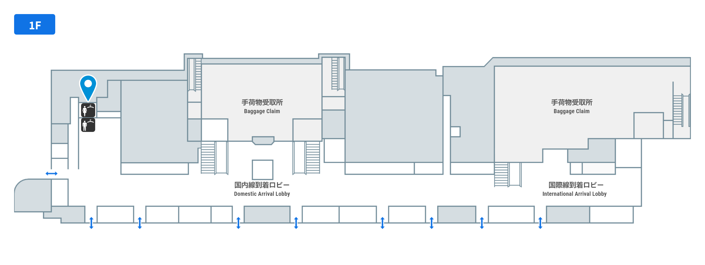 更衣室のフロアガイド