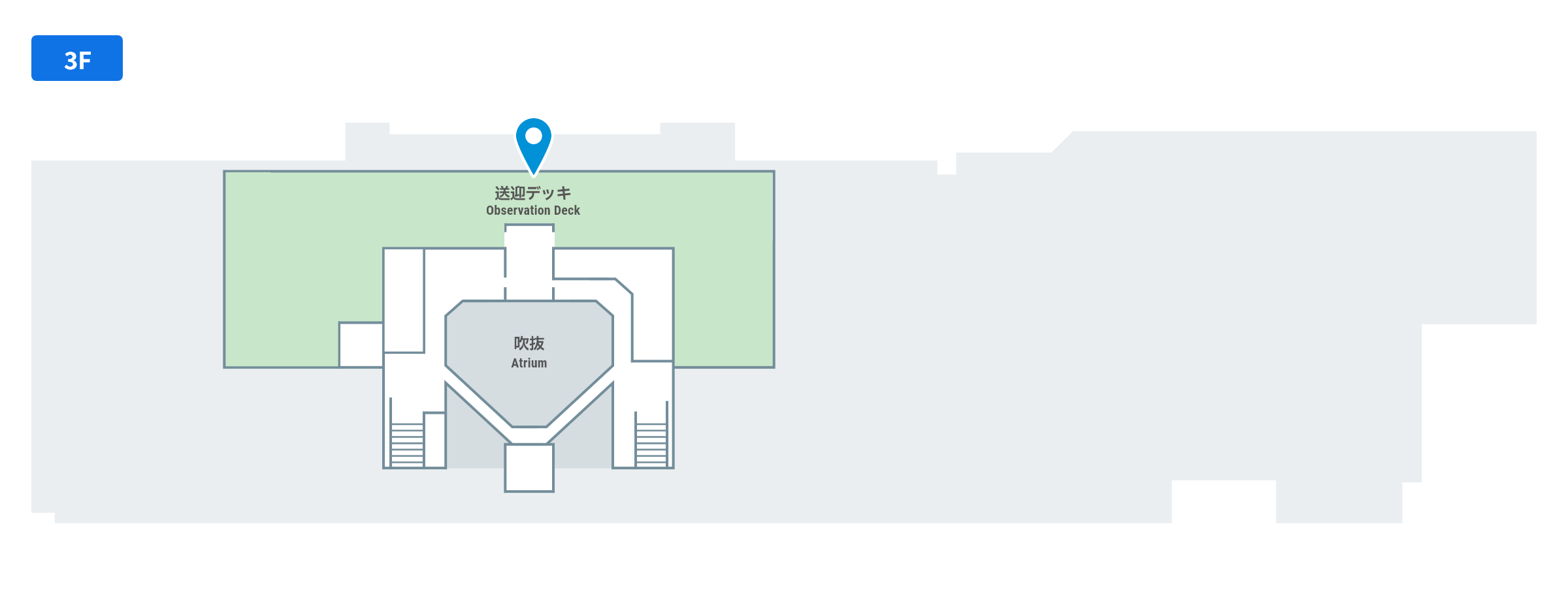 送迎デッキのフロアガイド