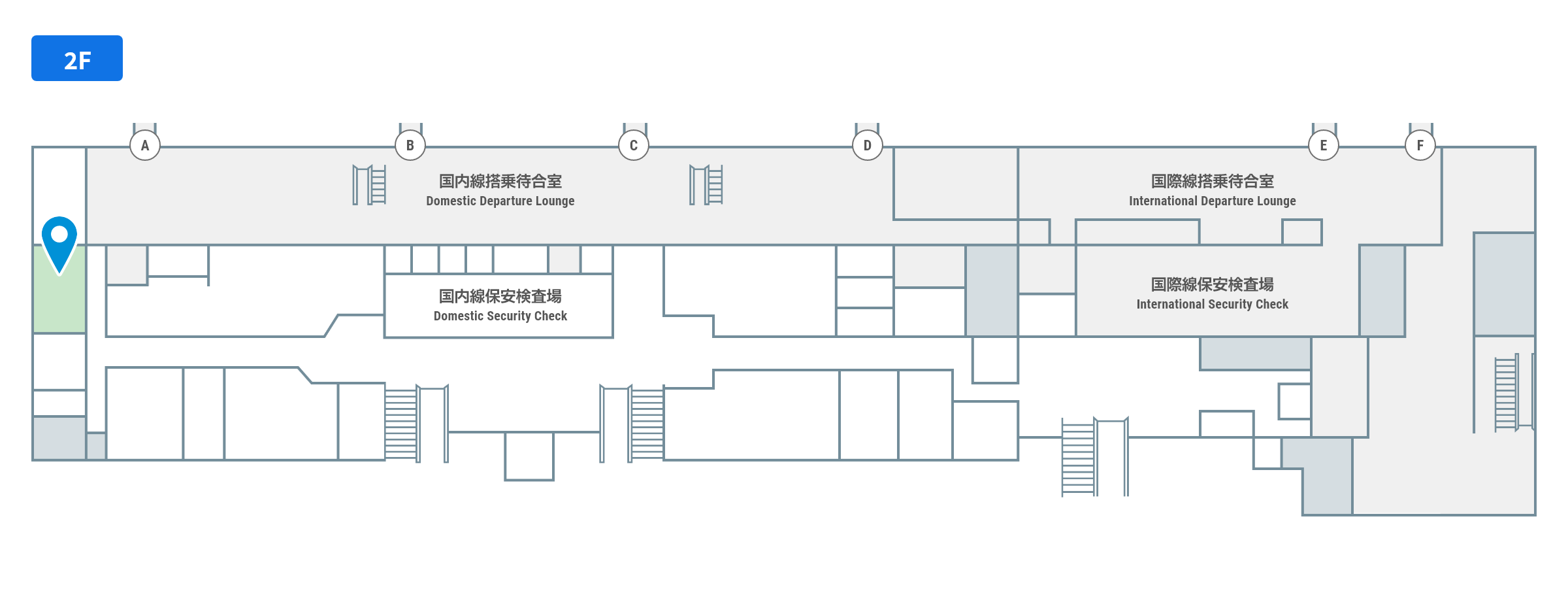 団体待合室のフロアガイド