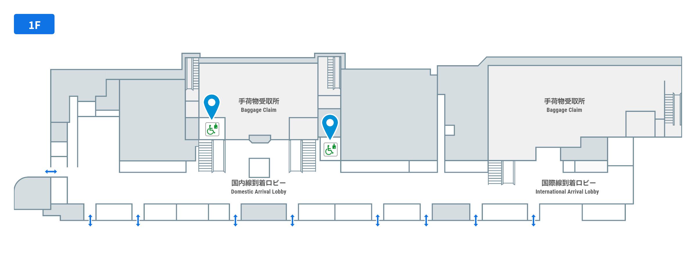 多目的トイレの1階のフロアガイド